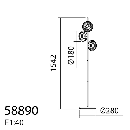 Lampa podłogowa CIAO czarny 3xE27 Ø18