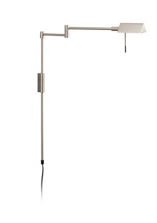 Lampa ścienna LITE nikiel mat LED 8W 3000K CRI90 ściemnianie dotykowe, wtyczka