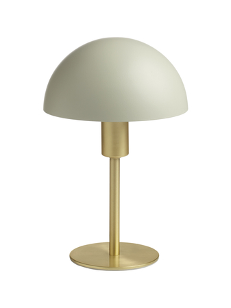 Lampa stołowa POMA mosiądz mat, kremowy klosz  E14