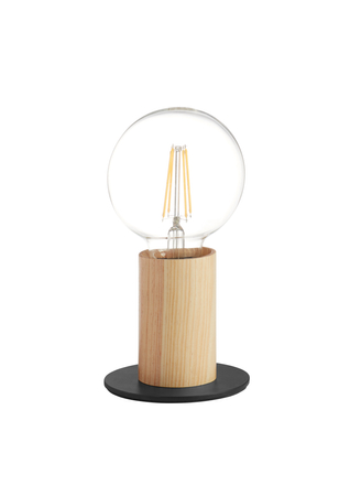 Lampa stołowa KOPA czarny mat, drewniany naturalny 1xE27