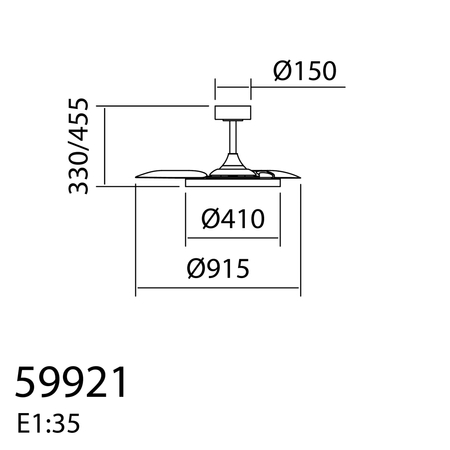 Wentylator CORFU XS biały, drewno Ø91 DC 30W LED 36W CCT zmienna barwa, pilot