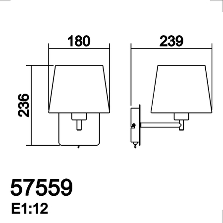 Lampa ścienna MAILAND SINGLE biały mat 1xE27 abażur biały, z włącznikiem