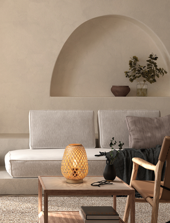 Lampa stołowa KABAS naturalny ø19cm 1xE27