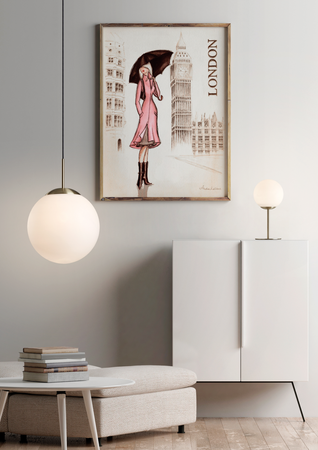 Lampa stołowa RONDA mosiądz mat 1xE27 śr. klosza 15cm