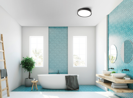 Lampa sufitowa łazienkowa ASLI czarny LED 24W 335mm CCT 3000-3750-4500K IP44