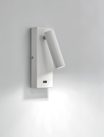 Lampa ścienna CHELSEA LED 3W biały mat 3000K + USB