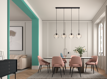 Lampa wisząca CANICA czarny, szkło transparentne Ø20 4xE27