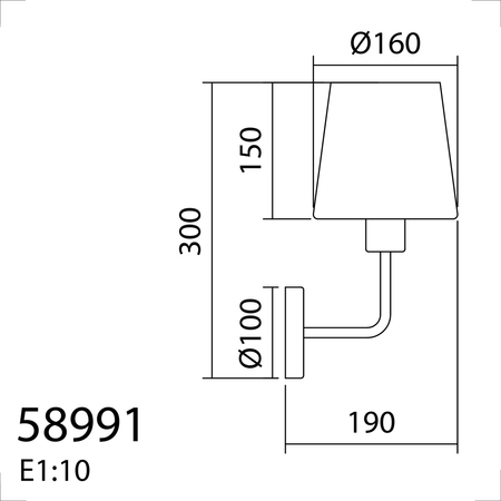Lampa ścienna DEKO czarny E27 szklany klosz