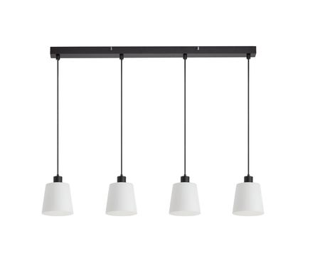 Lampa wisząca DEKO czarny mat 4xE27 szklany klosz