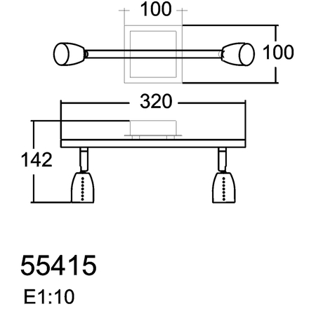 Lampa sufitowa ECCO 2xGU10 chrom matowy