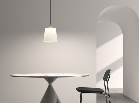 Lampa wisząca DEKO mosiądz mat E27 szklany klosz