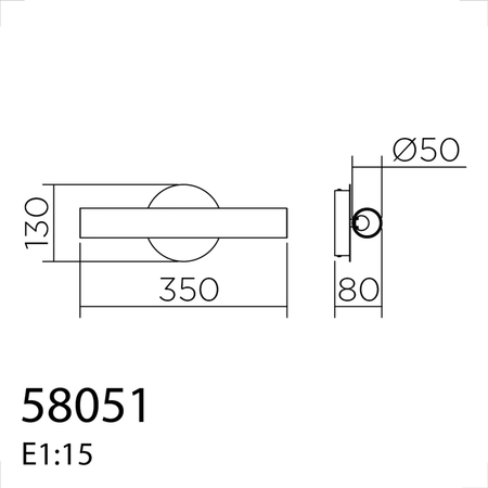 Lampa ścienna OSLO mosiądz mat LED 8W 3000K szkło transparentne, ściemnialna