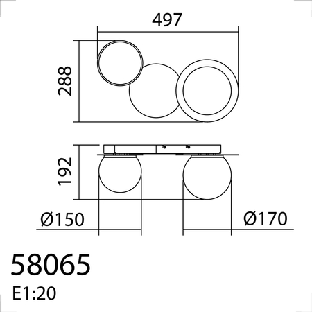 Lampa ścienna łazienkowa FLOC DUO PLUS M Ø17 E27 mosiądz mat Ø15 E27 mosiądz mat+czarny mat IP44