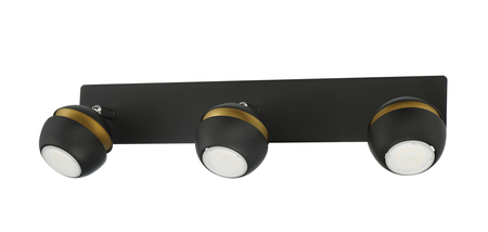 Lampa sufitowa MIC R3 3xGU10 czarny mat, złoty