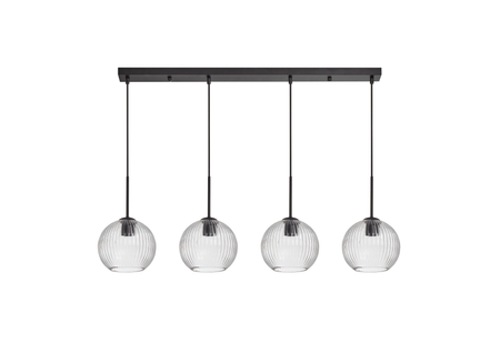 Lampa wisząca CANICA czarny, szkło transparentne Ø20 4xE27