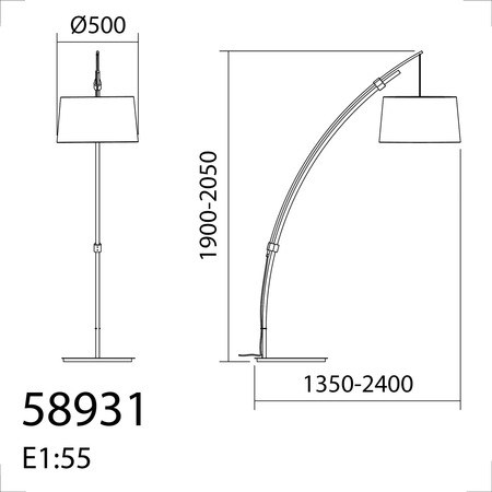 Lampa podłogowa CIRCULAR rozsuwana biała 1xE27 abażur biały w komplecie