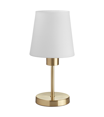 Lampa stołowa DEKO mosiądz mat E27 szklany klosz