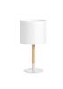 Lampa stołowa NOELIA biały mat, drewno naturalne 1xE27 abażur biały
