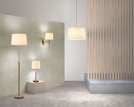 Lampa ścienna JULIETTE czarny mat, drewno naturalne 1xE27 (abażur zamawiany osobno)