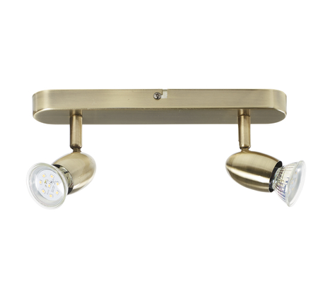 Lampa sufitowa OUVI 2xGU10 mosiądz antyczny