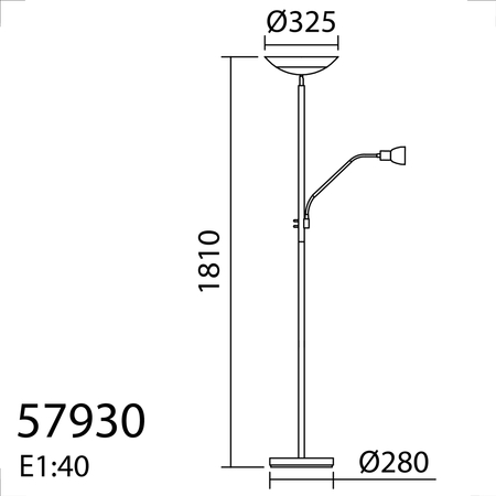 Lampa podłogowa SARA mosiądz antyczny 2xE27 +1xE14