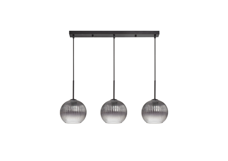 Lampa wisząca CANICA czarny, szkło dymione Ø20 3xE27