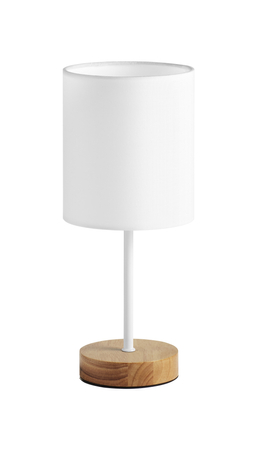 Lampa stołowa SET WOOD biały 1xE14 abażur biały