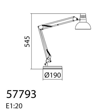 Lampa stołowa ARTIC biały mat, chrom matowy 1xE27 w zestawie uchwyt do blatu