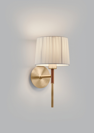 Lampa ścienna JULIETTE mosiądz mat, orzech 1xE27 (abażur zamawiany osobno)