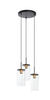 Lampa wisząca 3L TRIEL czarny, mosiądz antyczny 3xE27