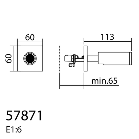 Lampa ścienna podtynkowa ASIA czarny mat LED 3W 60x60mm 3000K