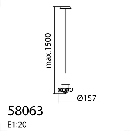 Lampa wisząca JULIETTE chrom matowy, czarny mat 3xE27 (abażur zamawiany osobno)