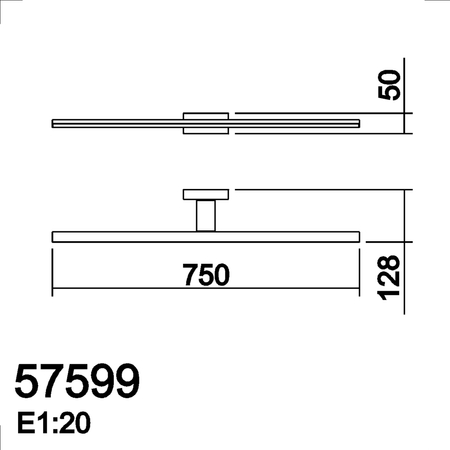 Lampa łazienkowa TIWALL chrom LED 20W 750mm 3000K IP44
