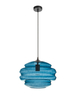Lampa wisząca MEL XL niebieski klosz, czarny Ø40cm 1xE27