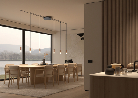 Lampa wisząca KOPA bez podufitki, czarny mat, drewniany naturalny 1xE27 (podsufitka kod 589159100)