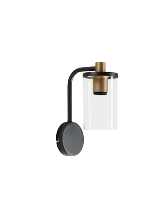 Lampa ścienna TRIEL czarny, mosiądz antyczny 1xE27