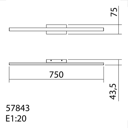 Lampa sufitowa KUSI chrom matowy LED 20W 75cm 4000K