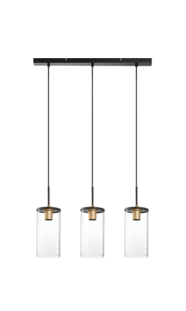 Lampa wisząca TRIEL czarny, mosiądz antyczny 3xE27