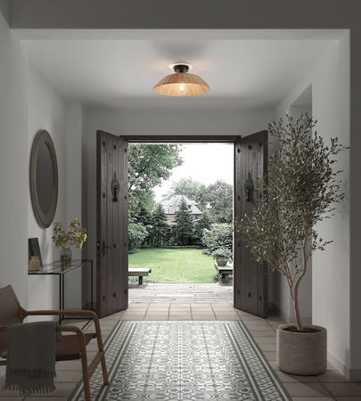 Lampa sufitowa/ścienna TRENZA naturalny ø40cm 1xE27