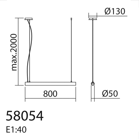 Lampa wisząca OSLO mosiądz mat LED 20W 3000K szkło transparentne, ściemnialna