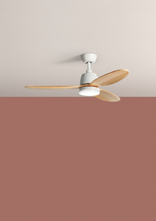 Wentylator SYDNEY biały, drewno Ø119 DC 24W 3A LED 24W CCT zmienna barwa, pilot