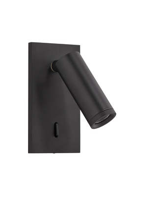 Lampa ścienna podtynkowa ASIA czarny mat LED 3W 120x60mm 3000K + włącznik