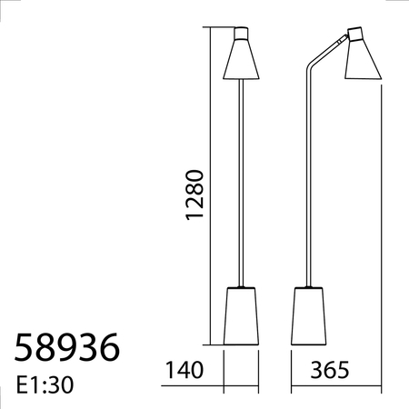Lampa podłogowa TAMET czarny mat, mosiądz mat 1xE27