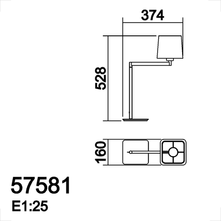 Lampa stołowa FINESS S czarny mat 1xE27 regulowana, abażur biały w komplecie