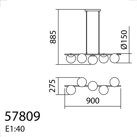 Lampa wisząca RONDO mosiądz mat 5xE27 Ø15cm